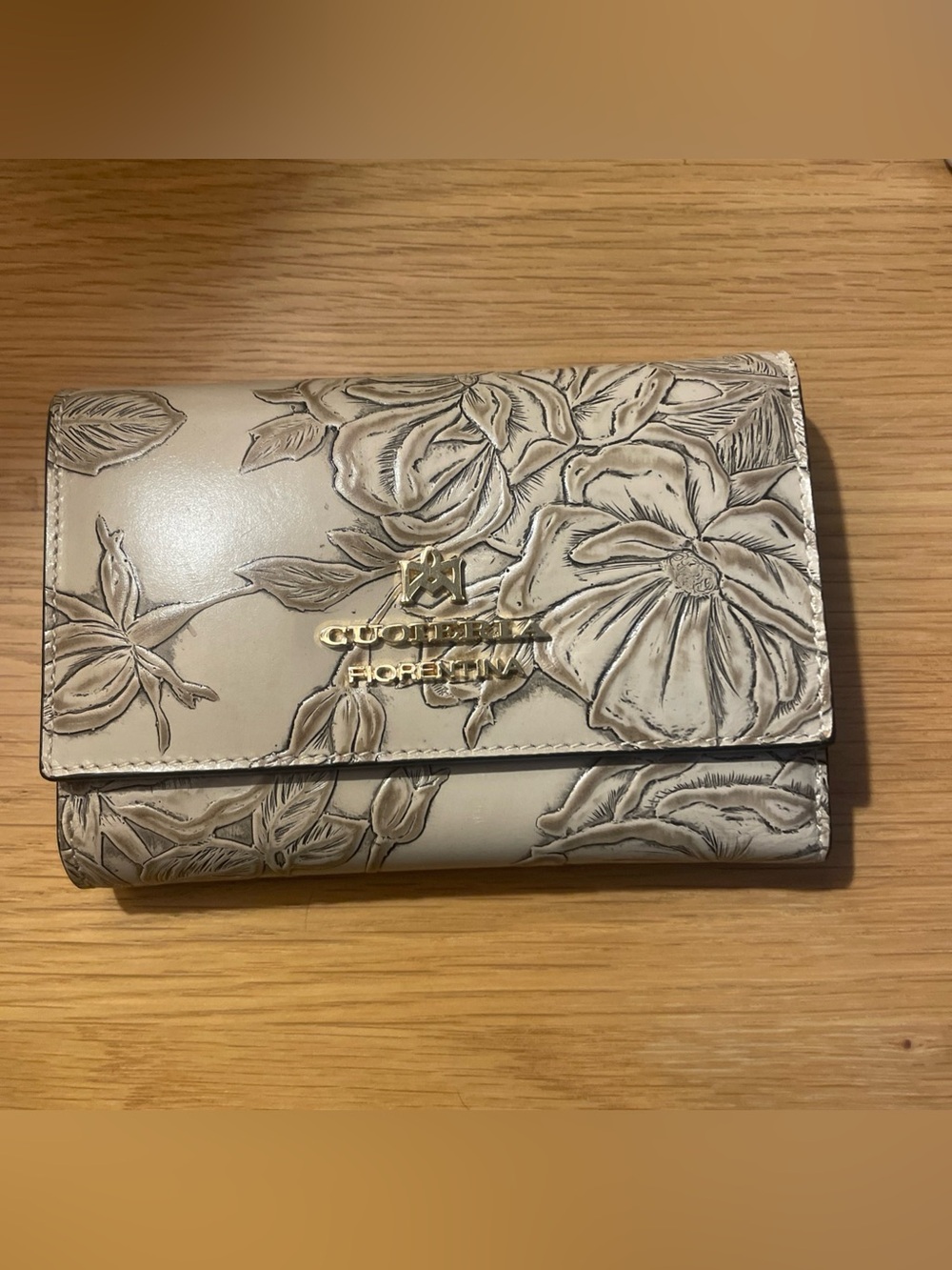 Cuoieria Fiorentina Floral Pattern Continental Trifold Wallet